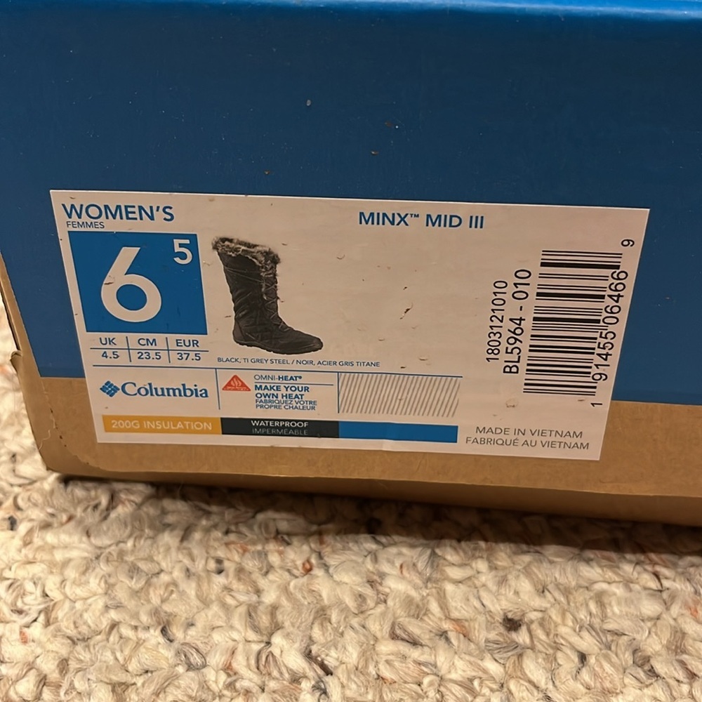 NEW Columbia Minx lll Mid Snow Winter Boots Women’s Sz 6.5 Waterproof Outdoor - Picture 2 of 7